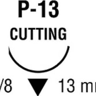 Absorbable Suture with Needle Covidien Chromic Gut P-13 3/8 Circle Precision Reverse Cutting Needle Size 4-0