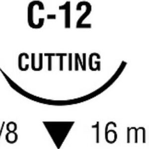 Nonabsorbable Suture with Needle Surgipro Polypropylene C-12 3/8 Circle Reverse Cutting Needle Size 6-0 Monofilament