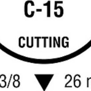 Nonabsorbable Suture with Needle Monosof Nylon C-15 3/8 Circle Reverse Cutting Needle Size 2-0 Monofilament
