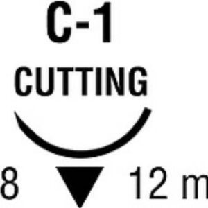 Nonabsorbable Suture with Needle Monosof Nylon C-1 3/8 Circle Taper Cutting Needle Size 4-0 Monofilament