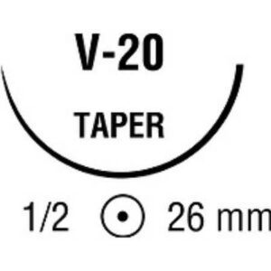 Nonabsorbable Suture with Needle Sofsilk Silk V-20 1/2 Circle Taper Point Needle Size 2-0 Braided