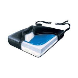 Wedge Seat Cushion with Pommel Slide Guard 18 W X 16 L X 4 to 1-1/2 D Inch Foam / Gel