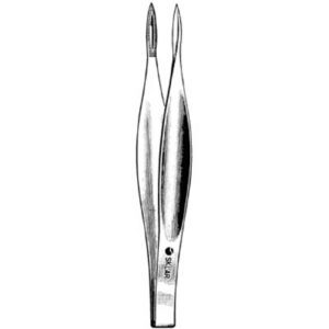 Splinter Forceps Sklar Feilchenfeld 3 Inch Length OR / Surgical Grade German Stainless Steel NonSterile NonLocking Thumb Handle Straight Pointed Serrated Tips with Groove