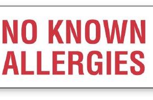 Pre-Printed Label UAL Allergy Alert White Paper No Known Allergies Red Alert Label 7/8 X 2-1/4 Inch