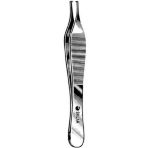 Tissue Forceps Sklar Adson 4-3/4 Inch Length OR / Surgical Grade German Stainless Steel NonSterile NonLocking Thumb Handle Straight Smooth Tips with 1 X 2 Teeth