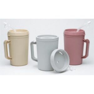 Insulated Drinking Mug Medegen 34 oz. Ivory Polypropylene Reusable