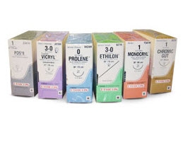 Nonabsorbable Suture with Needle Ethilon Nylon KS Straight Reverse Cutting Needle Size 2-0 Monofilament