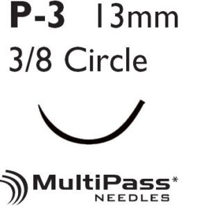 Nonabsorbable Suture with Needle Perma-Hand Silk P-3 3/8 Circle Precision Reverse Cutting Needle Size 4-0 Braided
