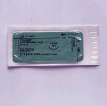 Nonabsorbable Suture with Needle Ethilon Nylon X-1 1/2 Circle Reverse Cutting Needle Size 3-0 Monofilament
