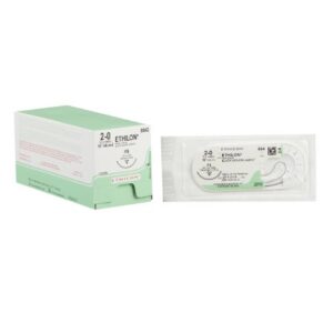 Nonabsorbable Suture with Needle Ethilon Nylon FS 3/8 Circle Reverse Cutting Needle Size 2-0 Monofilament