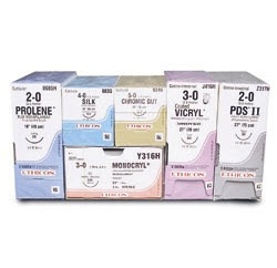 Nonabsorbable Suture with Needle Perma-Hand Silk FSL 3/8 Circle Reverse Cutting Needle Size 2-0 Braided