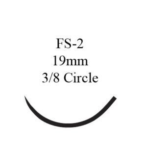 Nonabsorbable Suture with Needle Perma-Hand Silk FS-2 3/8 Circle Reverse Cutting Needle Size 4-0 Braided