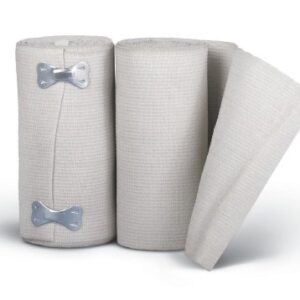 Elastic Bandage Sure Wrap 4 Inch X 5 Yard Clip Detached Closure White NonSterile High Compression