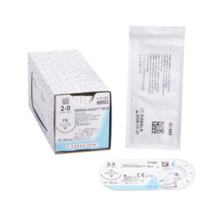 Nonabsorbable Suture with Needle Perma-Hand Silk FS 3/8 Circle Reverse Cutting Needle Size 2-0 Braided