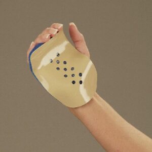 Hand Splint DeRoyal Short Metacarpal Aluminum / Foam Right Hand Beige / Blue One Size Fits Most