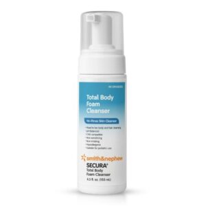 Rinse-Free Antimicrobial Body Wash Secura Total Body Foaming 4.5 oz. Bottle Scented