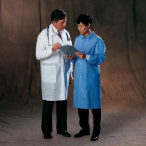 Lab Coat Basic White X-Large Knee Length 3-Layer SMS Disposable