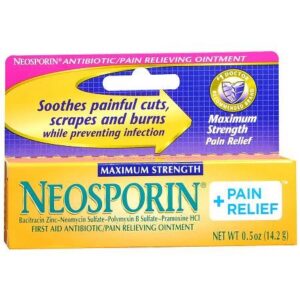 First Aid Antibiotic with Pain Relief Neomycin Sulfate / Polymyxin B Sulfate / Pramoxine HCl Neosporin + Pain Relief Maximum Strength Cream 0.5 oz. Tube