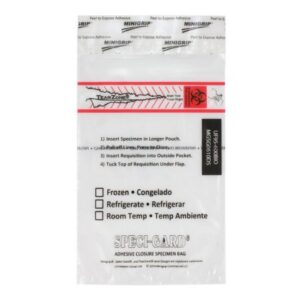 Specimen Transport Bag with Document Pouch Speci-Gard 6 X 10 Inch Adhesive Closure Biohazard Symbol / Storage Instructions NonSterile