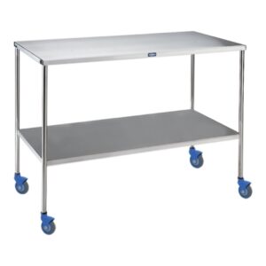 Instrument / Back Table Stainless Steel 24 X 48 X 34 Inch Silver 19 X 47 Inch