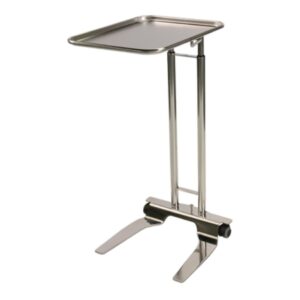 Mayo Instrument Stand Pedigo Foot Operated Double Post U-Shaped Base Small Tray