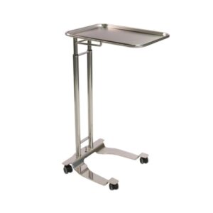 Mayo Instrument Stand Pedigo Foot Operated Double Post U-Shaped Base Medium Tray