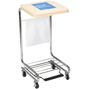 Hamper Stand McKesson Soiled Linen Rectangular Opening 30 to 33 gal. Capacity Foot Pedal Self-Closing Lid