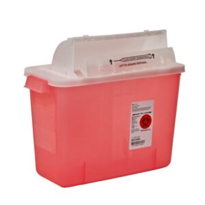 Sharps Container SharpStar In-Room Translucent Red Base 11-3/4 H X 13-3/4 W X 6 D Inch Horizontal Entry 2 Gallon
