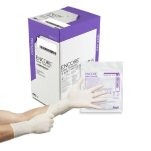 Surgical Glove ENCORE Latex Textured Size 6.5 Sterile Latex Standard Cuff Length Fully Textured Ivory Chemo Tested