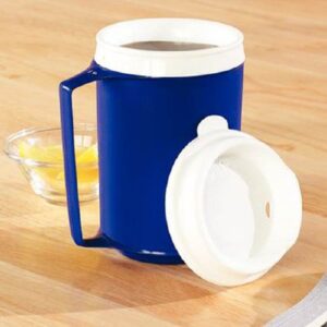 Insulated Drinking Mug 12 oz. Blue Polypropylene Reusable