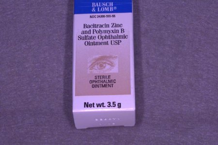 Bausch & Lomb Bacitracin Zinc / Polymyxin B Sulfate 500 Unit – 10,000 Unit / Gram Ophthalmic Ointment 3.5 Gram