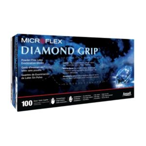 Exam Glove Diamond Grip Large NonSterile Latex Standard Cuff Length Textured Fingertips White Not Rated