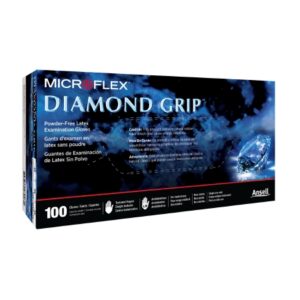 Exam Glove Diamond Grip X-Large NonSterile Latex Standard Cuff Length Textured Fingertips White Not Rated