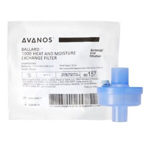 Heat and Moisture Exchanger with Filter BALLARD* 30 mg H2O/L @ VT 1000 mL 1.0 cm H2O @ 30 LPM