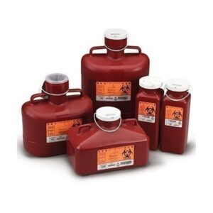 Sharps Container Sharps-Tainer Red Base 7-3/4 H X 10-1/4 W X 6 D Inch Vertical Entry 1.175 Gallon