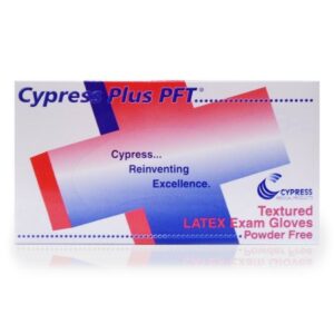 Exam Glove Cypress Plus PFT Medium NonSterile Latex Standard Cuff Length Fully Textured Ivory Not Rated