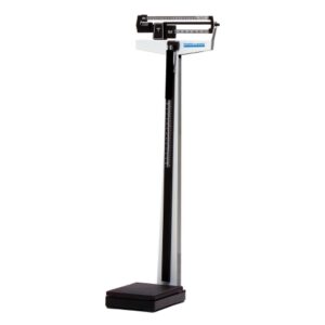 Physician Scale with Height Rod Health O Meter Balance Beam Display 400 lbs. / 181 kg Capacity Black / White Analog