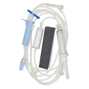 IV Pump Set Interlink Pump 2 Ports 10 Drops / mL Drip Rate 0.2 Micron Filter 105 Inch Tubing Solution