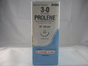 Nonabsorbable Suture with Needle Prolene Polypropylene CT-2 1/2 Circle Taper Point Needle Size 3-0 Monofilament