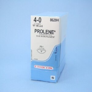 Nonabsorbable Suture with Needle Prolene Polypropylene FS-1 3/8 Circle Reverse Cutting Needle Size 4-0 Monofilament