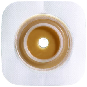 Ostomy Barrier Sur-Fit Natura Trim to Fit, Standard Wear Stomahesive Adhesive 32 mm Flange Sur-Fit Natura System Hydrocolloid Up to 1/2 to 3/4 Inch Opening 4 X 4 Inch