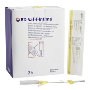 Closed IV Catheter Saf-T-Intima 24 Gauge 3/4 Inch BD Vialon Winged Hub Blood Control