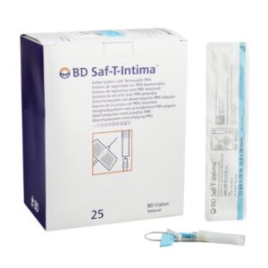 Closed IV Catheter Saf-T-Intima 22 Gauge 3/4 Inch BD Vialon Winged Hub Blood Control