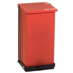 Trash Can Detecto 32 Quart / 8 gal. Red Steel Square