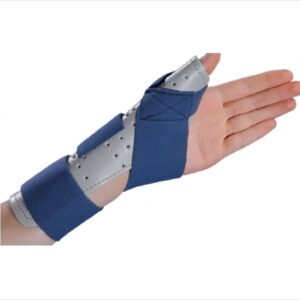 Thumb Splint ThumbSPICA Adult Small / Medium Hook and Loop Strap Closure Right Hand Blue / Gray