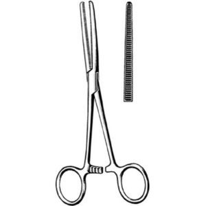 Hemostatic Forceps Surgi-OR Rochester-Pean 7-1/4 Inch Length Mid Grade Stainless Steel NonSterile Locking Finger Ring Handle Straight Serrated Tips