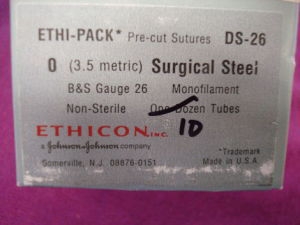 Nonabsorbable Suture without Needle ETHI-PACK Stainless Steel Monofilament Size 3-0