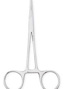 Hemostatic Forceps Centurion Kelly 5-1/2 Inch Length Floor / Office Grade Stainless Steel Sterile Locking Finger Ring Handle Straight Serrated Tips