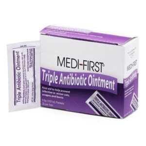 First Aid Antibiotic Bacitracin / Neomycin / Polymyxin B Medi-First Ointment 0.5 Gram Individual Packet