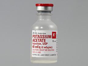 Potassium Acetate, Preservative Free 2 mEq / mL Injection 20 mL